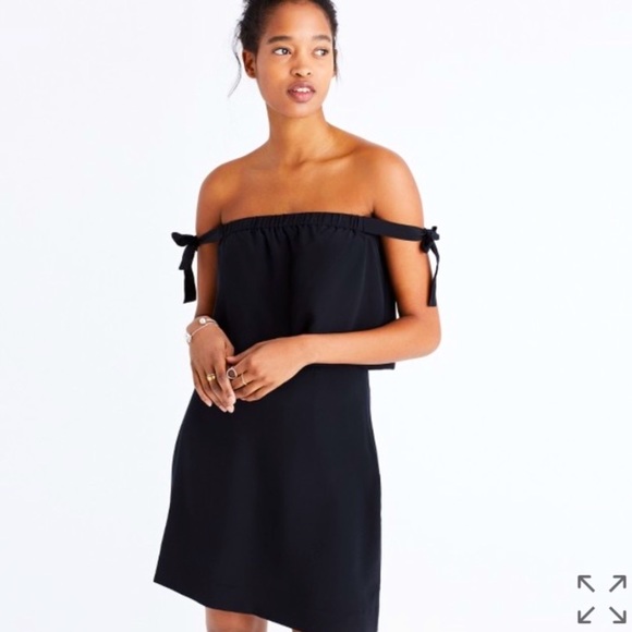Madewell Off The Shoulder Silk Tie Dress - Picture 1 of 8